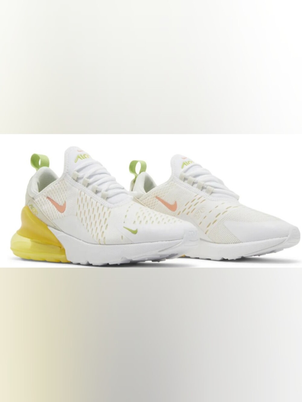 Nike Wmns Air Max 270 'White Yellow Strike' Sneakers Size 6.5 Used Exc